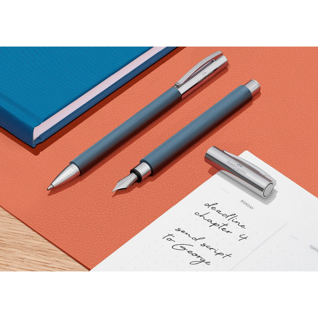Ambition Ballpoint Pen with Gift Box, Assorted Colours-Pearwood Brown/Rhombus Black/Resin Blue/Resin Black