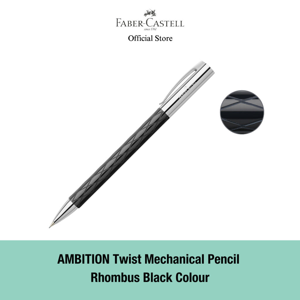 Ambition Twist Mechanical Pencil with Gift Box, Assorted Colours-Pearwood Brown/Rhombus Black/Resin Black