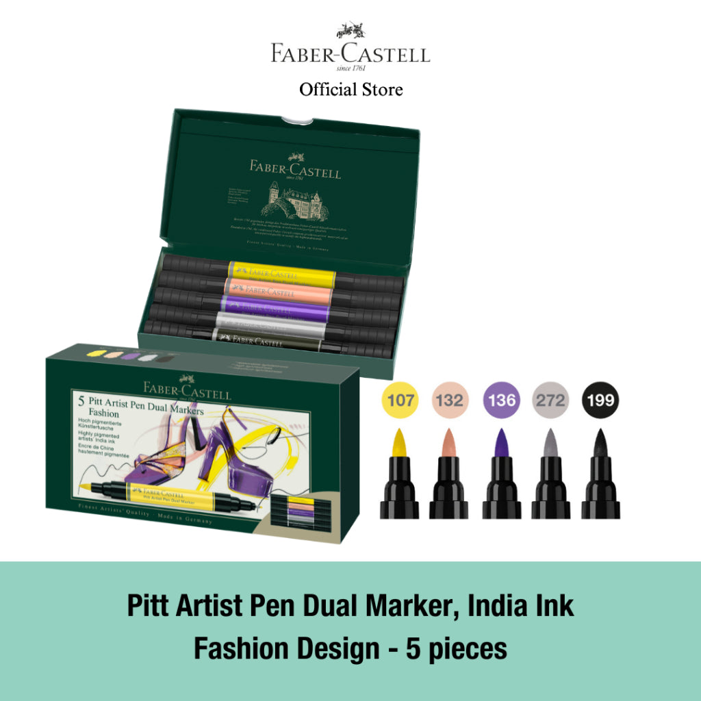 Pitt Artist Pen Dual Marker India ink, Various Design - Fashion/ Flowers/ Animals/ Portarit