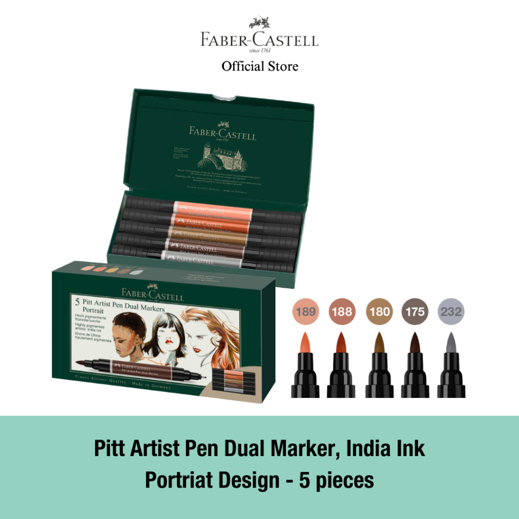 Pitt Artist Pen Dual Marker India ink, Various Design - Fashion/ Flowers/ Animals/ Portarit