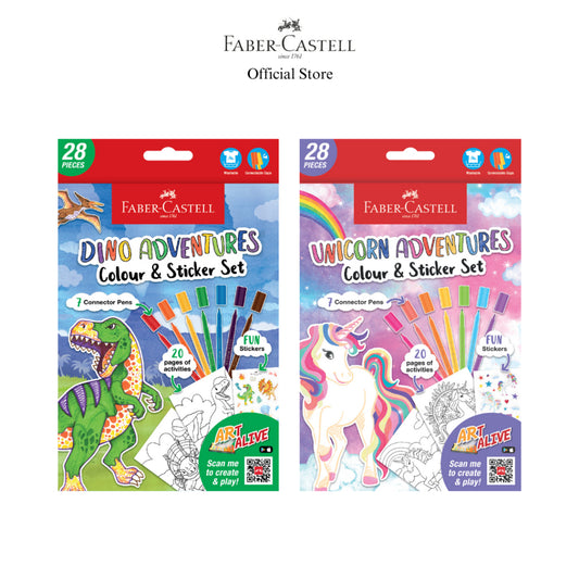 Dino & Unicorn Adventures Colour & Sticker Set (A5 size)