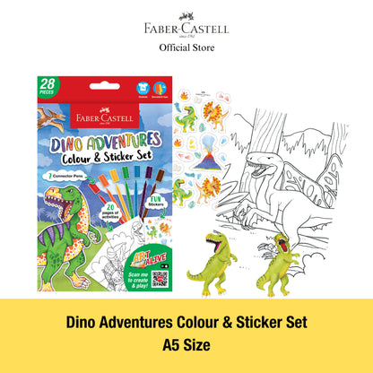 Dino & Unicorn Adventures Colour & Sticker Set (A5 size)