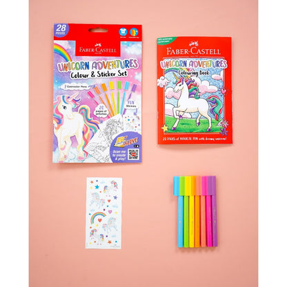 Dino & Unicorn Adventures Colour & Sticker Set (A5 size)