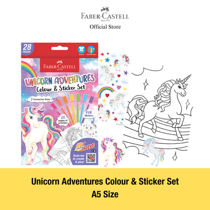 Dino & Unicorn Adventures Colour & Sticker Set (A5 size)