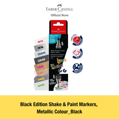 Black Edition Shake & Paint Acrylic Markers, Black / White Colours