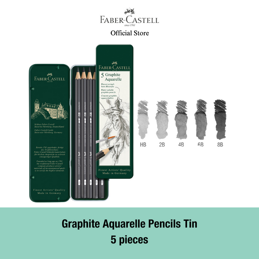 Faber-Castell Graphite Aquarelle Pencil Tin, 5-pieces