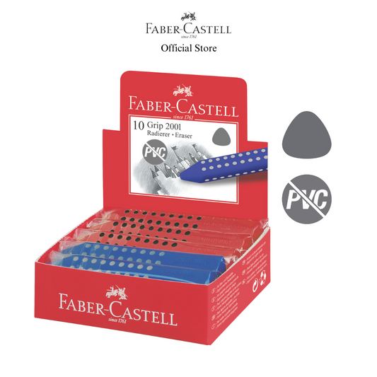 Grip 2001 PVC-Free Eraser (Assorted colours), Box of 10-pieces