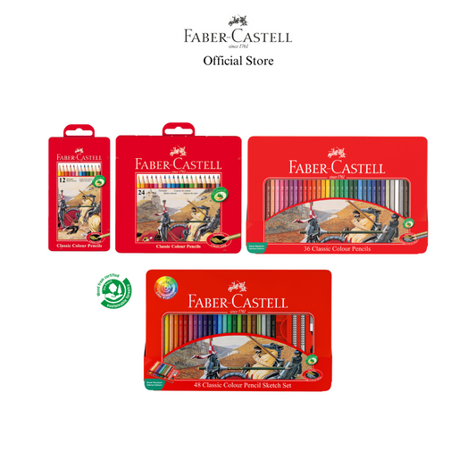 Faber-Castell Classic Colour Pencils in Metal Tin, Bundle and Single (FSC)