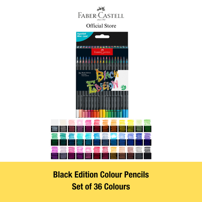 Black Edition Colour Pencils 12/24/36/50 with NEW Metallic Neon Pastel Colours