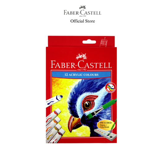 Faber-Castell Acrylic Colour Tubes, 12-pieces