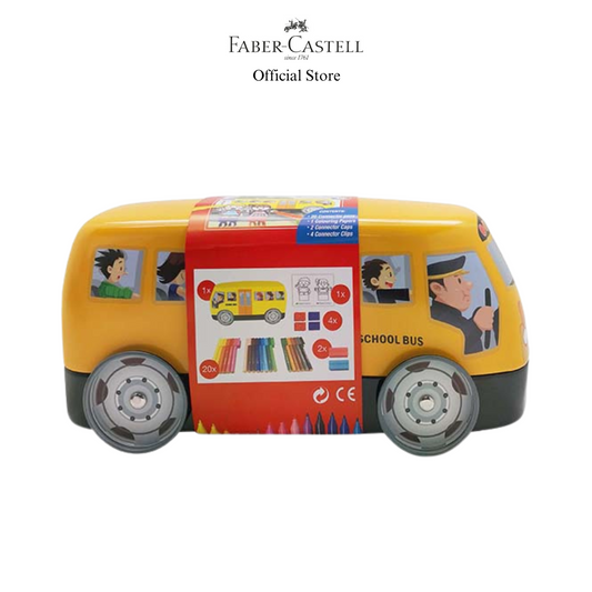 Faber-Castell Connector Pen Colouring Set in School Bus, 20-pieces