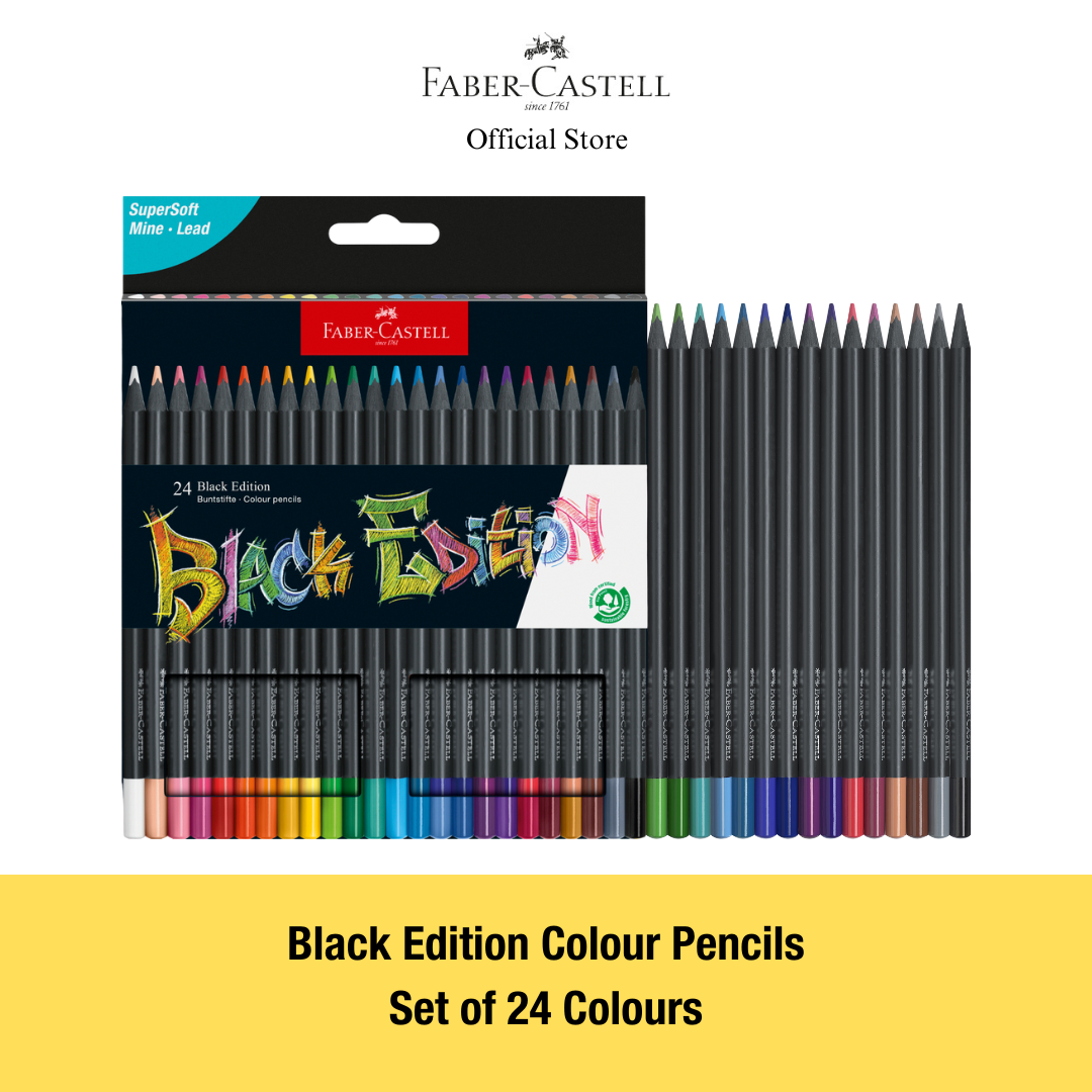 Black Edition Colour Pencils 12/24/36/50 with NEW Metallic Neon Pastel Colours